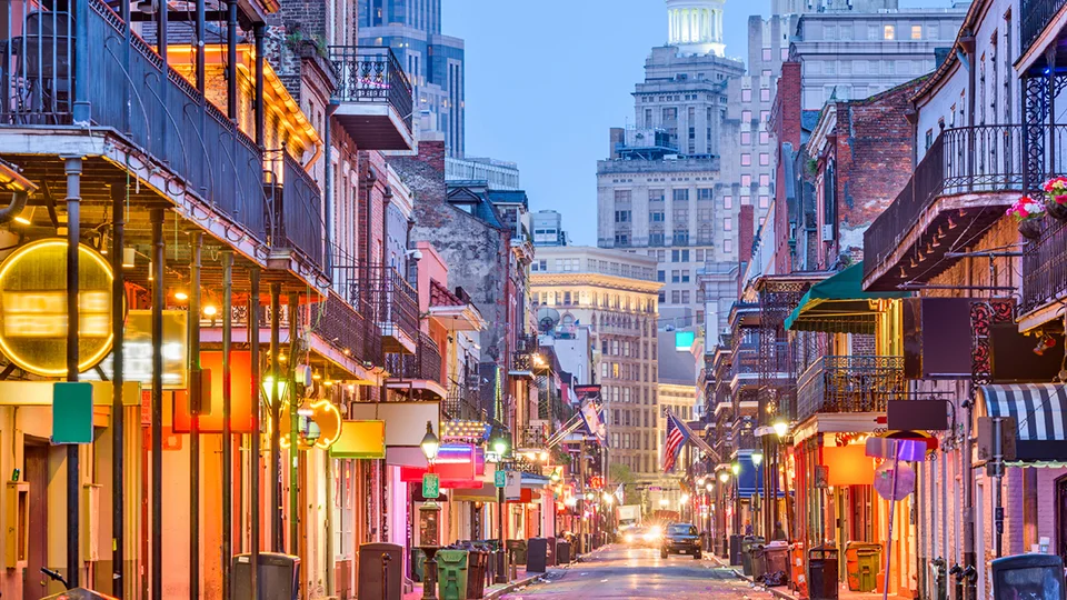 Colorful French Quarter street in New Orleans